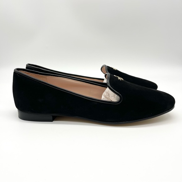Kate Spade Black Suede Flat Loafers Slip Ons Claudia Size 8.5 - Picture 3 of 16